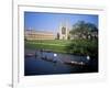 Kings College Chapel and Punts on the Backs, Cambridge, Cambridgeshire, England-David Hunter-Framed Photographic Print