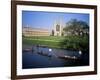 Kings College Chapel and Punts on the Backs, Cambridge, Cambridgeshire, England-David Hunter-Framed Photographic Print