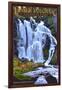 Kings Creek Falls - Lassen Volcanic National Park, CA-Lantern Press-Framed Art Print