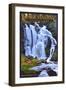 Kings Creek Falls - Lassen Volcanic National Park, CA-Lantern Press-Framed Art Print