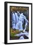 Kings Creek Falls - Lassen Volcanic National Park, CA-Lantern Press-Framed Art Print