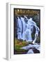 Kings Creek Falls - Lassen Volcanic National Park, CA-Lantern Press-Framed Art Print