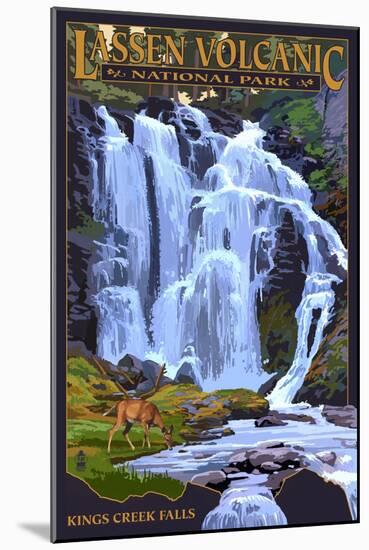 Kings Creek Falls - Lassen Volcanic National Park, CA-Lantern Press-Mounted Art Print