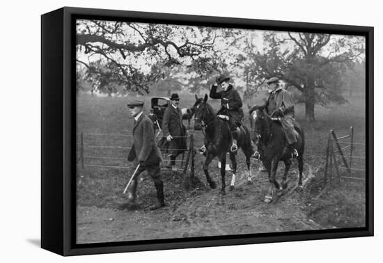 Kings Edward VII of the United Kingdom and Manuel II of Portugal Hunting, 1909-null-Framed Stretched Canvas