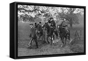 Kings Edward VII of the United Kingdom and Manuel II of Portugal Hunting, 1909-null-Framed Stretched Canvas