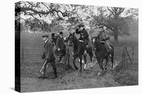 Kings Edward VII of the United Kingdom and Manuel II of Portugal Hunting, 1909-null-Stretched Canvas