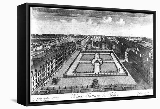 Kings Square in Sohoe, Published by Thomas Glass and Henry Overton I, 1720-1730-Haynes King-Framed Stretched Canvas