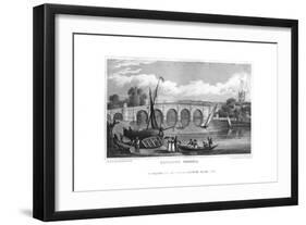 Kingston Bridge, London, 1829-J Rogers-Framed Giclee Print