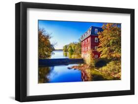 Kingston Mill Fall Scenic New Jersey-George Oze-Framed Photographic Print