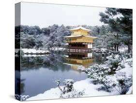 Kinkakuji Temple in Snow-null-Stretched Canvas