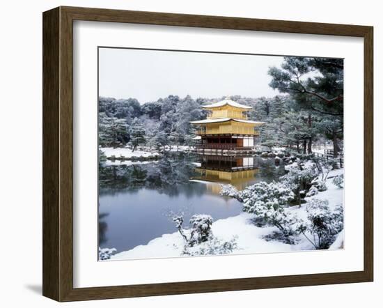 Kinkakuji Temple in Snow-null-Framed Photographic Print