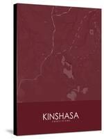 Kinshasa, Democratic Republic of the Congo Red Map-null-Stretched Canvas