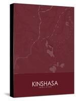 Kinshasa, Democratic Republic of the Congo Red Map-null-Stretched Canvas