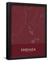 Kinshasa, Democratic Republic of the Congo Red Map-null-Framed Poster