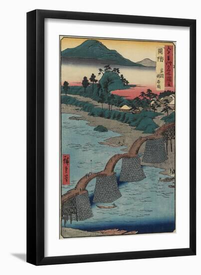 Kintai Bridge at Iwakuni, Suo_Province, December 1853-Utagawa Hiroshige-Framed Giclee Print