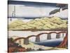 Kintai Bridge at Iwokuni in Suo Province-Keisai Eisen-Stretched Canvas