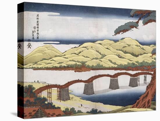 Kintai Bridge at Iwokuni in Suo Province-Keisai Eisen-Stretched Canvas