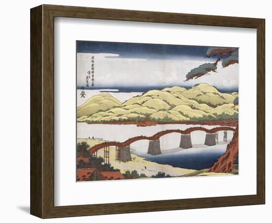 Kintai Bridge at Iwokuni in Suo Province-Ando Hiroshige-Framed Giclee Print