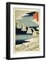 Kintai Bridge in the Snow, from the Series 'Shokoku Meisho Hyakkei'-Ando Hiroshige-Framed Giclee Print