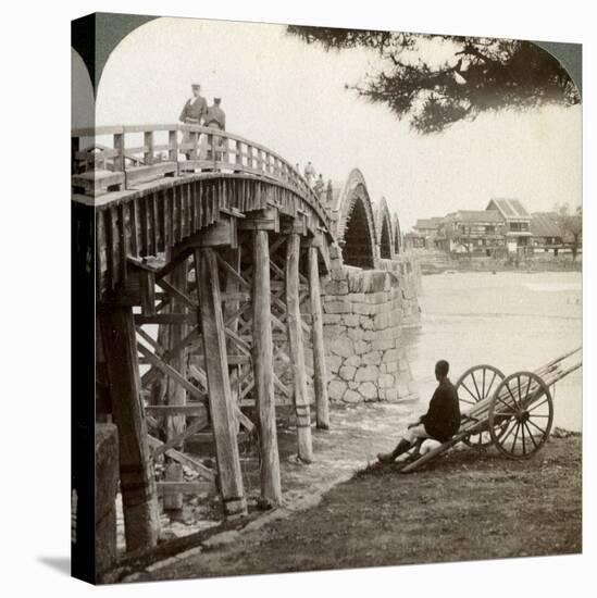 Kintai Bridge over the Nishiki River at Iwakuni, Looking North, Japan, 1904-Underwood & Underwood-Stretched Canvas