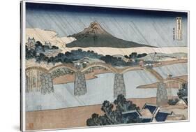 Kintai Bridge-Katsushika Hokusai-Stretched Canvas