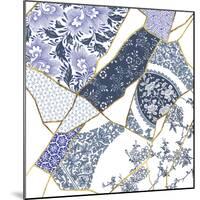 Kintsugi - Periwinkle Patches-Maja Gunnarsdottir-Mounted Giclee Print