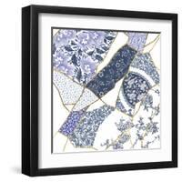 Kintsugi - Periwinkle Patches-Maja Gunnarsdottir-Framed Giclee Print