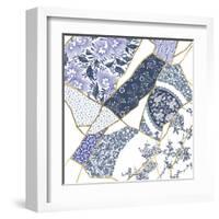 Kintsugi - Periwinkle Patches-Maja Gunnarsdottir-Framed Giclee Print