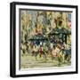 Kiosks, Ramblas (W/C on Paper)-Laurence Fish-Framed Giclee Print