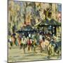 Kiosks, Ramblas (W/C on Paper)-Laurence Fish-Mounted Giclee Print