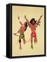 Kiowa Warriors (Pochoir Print)-Monroe Tsatoke-Framed Stretched Canvas