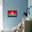 Kiribati Flag Design with Wood Patterning - Flags of the World Series-Philippe Hugonnard-Framed Stretched Canvas displayed on a wall