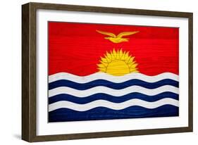 Kiribati Flag Design with Wood Patterning - Flags of the World Series-Philippe Hugonnard-Framed Art Print