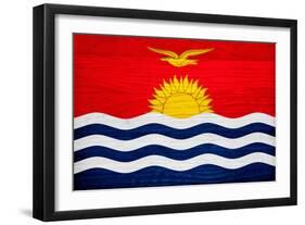 Kiribati Flag Design with Wood Patterning - Flags of the World Series-Philippe Hugonnard-Framed Art Print