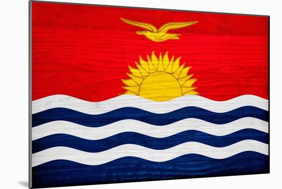 Kiribati Flag Design with Wood Patterning - Flags of the World Series-Philippe Hugonnard-Mounted Art Print