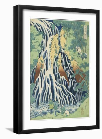 Kirifuri Falls Near Mount Kurokami in Shimotsuke Province, C. 1833-Katsushika Hokusai-Framed Giclee Print