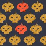 Halloween Seamless Pattern with Pumpkin. Vector Illustration.-Kirill Kalchenko-Art Print