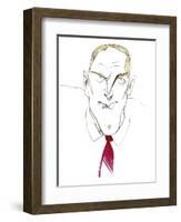 Kirk Douglas - caricature of American actor and director-Neale Osborne-Framed Giclee Print