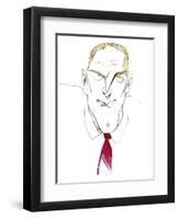 Kirk Douglas - caricature of American actor and director-Neale Osborne-Framed Giclee Print