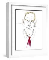 Kirk Douglas - caricature of American actor and director-Neale Osborne-Framed Giclee Print