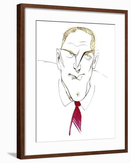 Kirk Douglas - caricature of American actor and director-Neale Osborne-Framed Giclee Print