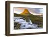 Kirkjufell Mountain and Kirkjufoss Waterfall at sunset, Snaefellsnes Peninsula, Iceland, Polar Regi-Miles Ertman-Framed Photographic Print