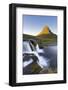 Kirkjufell Mountain and Kirkjufoss Waterfall at sunset, Snaefellsnes Peninsula, Iceland, Polar Regi-Miles Ertman-Framed Photographic Print