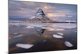 Kirkjufell Mountain at Dawn with Ice in Foreground, Snaefellsnes Peninsula, Iceland, January 2014-Ben Hall-Mounted Photographic Print