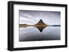 Kirkjufell Mountain reflects itself on the Atlantic waters in Snaefellsnes peninsula, Western Icela-ClickAlps-Framed Photographic Print