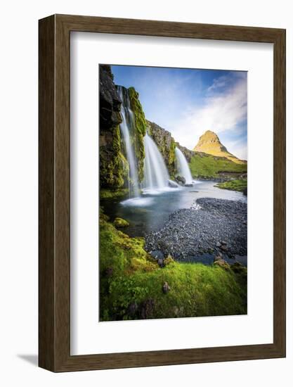 Kirkjufell Mountain, Snaefellsnes Peninsula, Iceland. Landscape with Waterfalls-Francesco Riccardo Iacomino-Framed Photographic Print