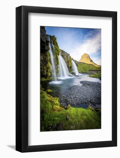 Kirkjufell Mountain, Snaefellsnes Peninsula, Iceland. Landscape with Waterfalls-Francesco Riccardo Iacomino-Framed Photographic Print