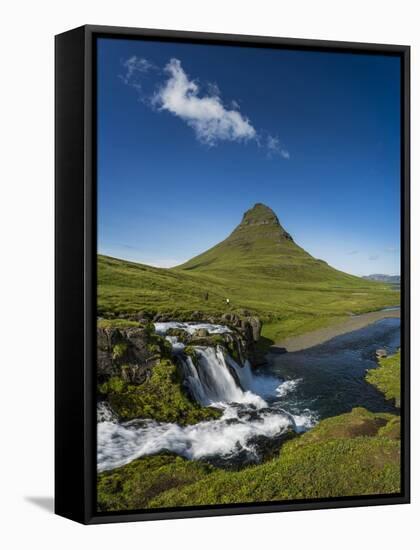 Kirkjufellsfoss Waterfalls and Mt Kirkjufell, Grundarfjordur on Snaefellsnes Peninsula, Iceland-Arctic-Images-Framed Stretched Canvas