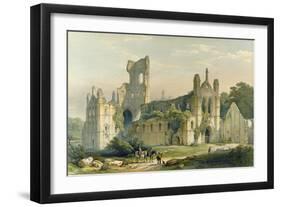 Kirkstall Abbey from the North West, The Monastic Ruins of Yorkshire, Engraved by George Hawkins-William Richardson-Framed Giclee Print