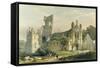 Kirkstall Abbey from the North West, The Monastic Ruins of Yorkshire, Engraved by George Hawkins-William Richardson-Framed Stretched Canvas